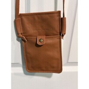 NWOT Designed For Joy Brown Leather Crossbody Slim Festival Boho Minimalist Bag